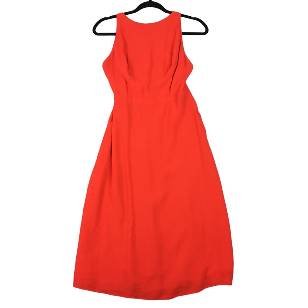 Aritzia Wilfred Dress 4 Cocktail A Line Boat Neck Strappy Open Plunge Back Red